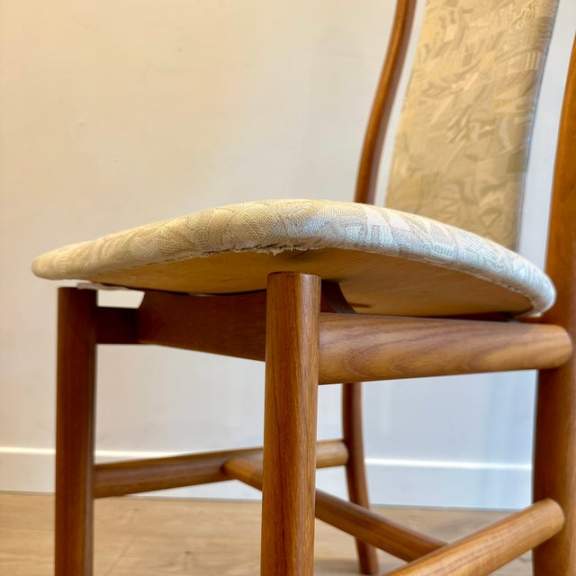 Vintage Danish Modern Solid Teak High Back Dining Chairs by Skovby For Sale - Image 9 of 12