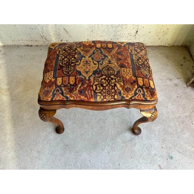 Brown 20th Century French Provincial Style Walnut Footstool or Ottoman For Sale - Image 8 of 17
