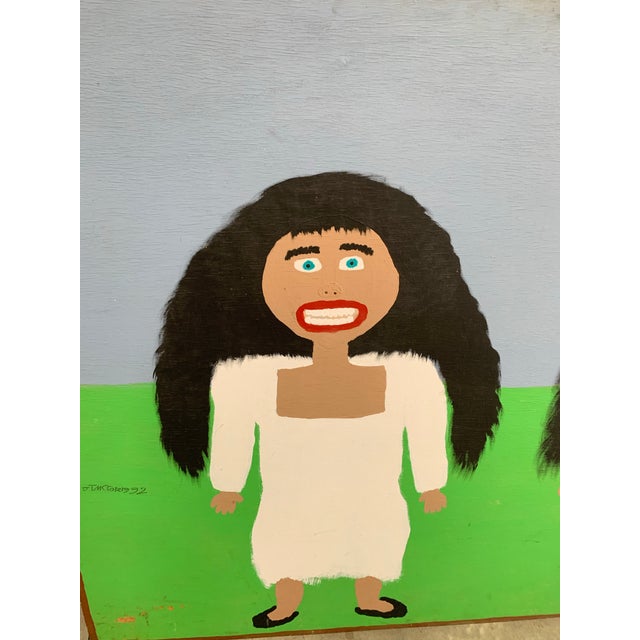 Large Jake j.t. McCord 1990s Outsider Folk Art Painting on Board For Sale - Image 9 of 9