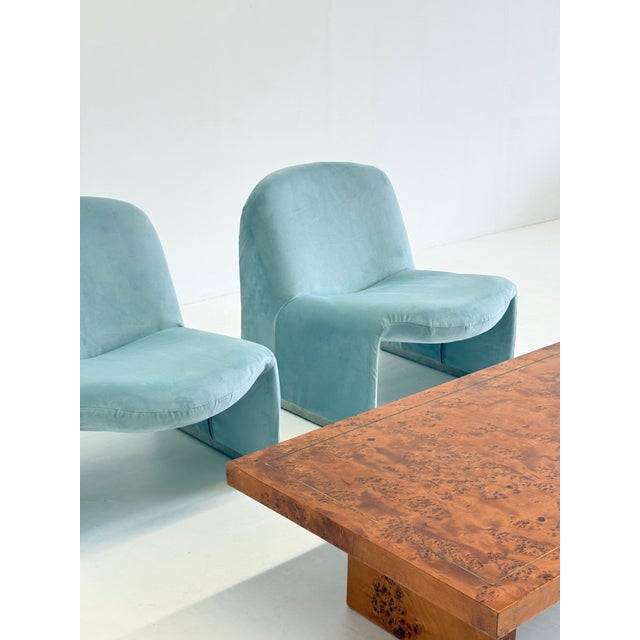 Vintage Alky Chair in Baby Blue Velvet by Anonima Castelli for Artifort, 1970s For Sale - Image 13 of 15
