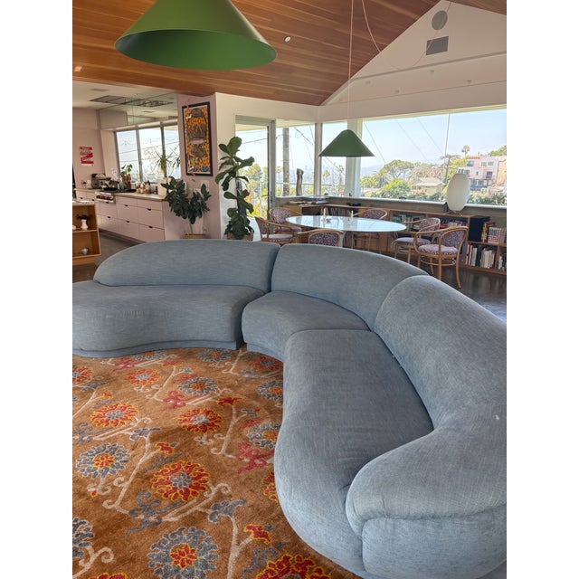 Attributed to Milo Baughman Serpentine Sectional Sofa Mid Century Modern For Sale - Image 11 of 12