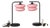 Pair of Black Onyx and Iron Base Table Lamps With Pink Glass Shades For Sale