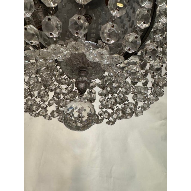 Italian Mid Century Italian Silver Basket Chandelier For Sale - Image 3 of 7