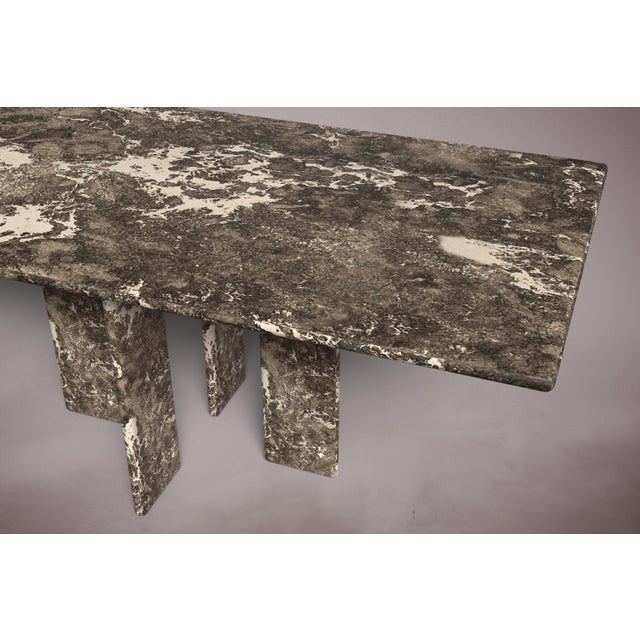 Luna Rectangular Dark Emperador Marble Dining Table 80" For Sale - Image 4 of 5
