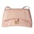 Beige Croc Embossed Hourglass Downtown Shoulder Bag For Sale