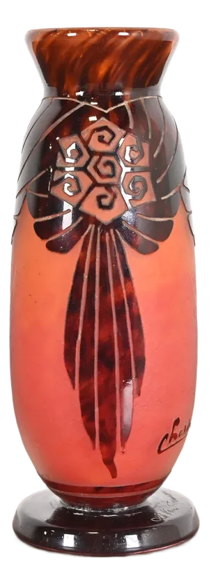 Art Deco Cameo Glass Vase by Charles Schneider for Le Verre Français, 1920s