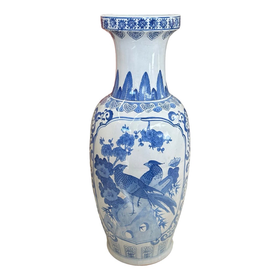 vintage-tall-blue-and-white-