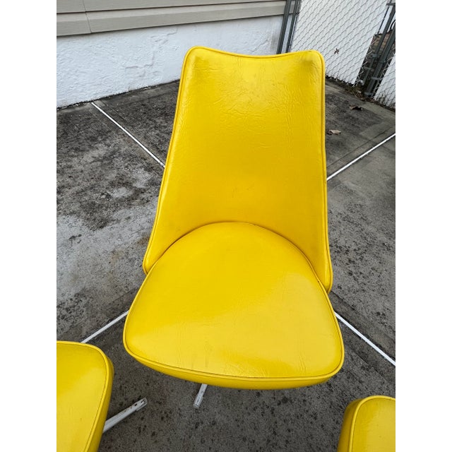 1970 Yellow Vinyl Dining Chairs a Set of 4 Chairish