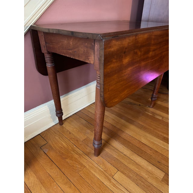 Traditional Antique 19th Century Solid Wood Drop Leaf Table For Sale - Image 3 of 7