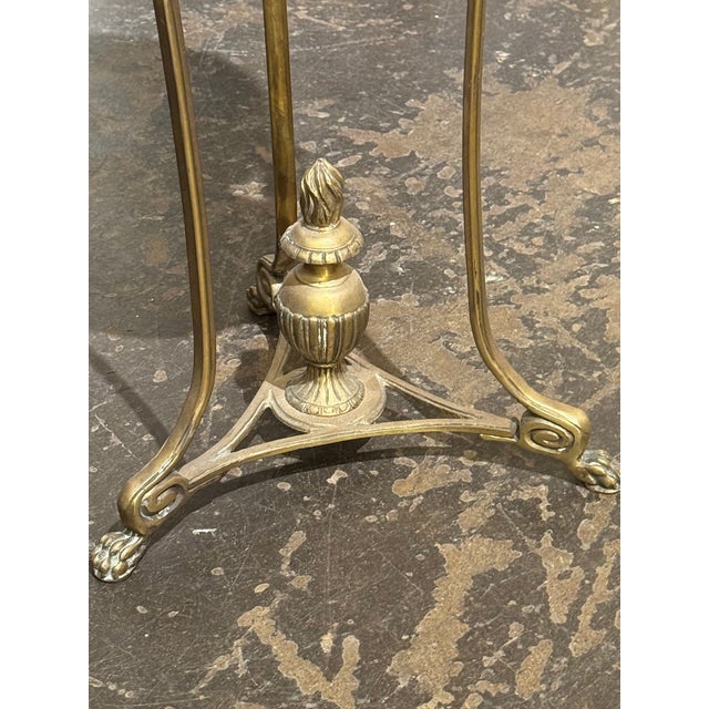 Traditional French Empire Bronze and Marble Side Table For Sale - Image 3 of 7