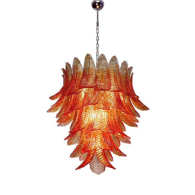 Italian Chandelier with Leaves in the style of Barovier & Toso For Sale - Image 17 of 18