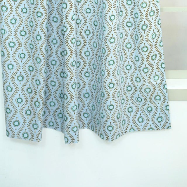 Not Yet Made - Made To Order Lehriya Floral Handcrafted Viscose Coloured Linen Curtain for Windows Size-54"x108" For Sale - Image 5 of 7