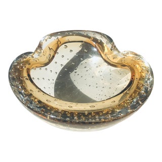 1960s Murano Seguso Sommerso Bullicante Art Glass Italian Bowl For Sale