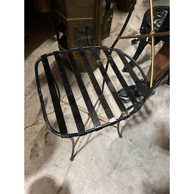 1970s Gold and Black Skinny Wired Chair For Sale In Atlanta - Image 6 of 6
