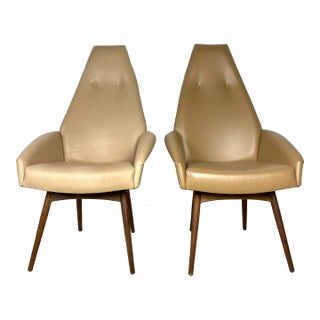 Mid 20th Century Mid-Century Adrian Pearsall Style Leather Lounge Chairs - a Pair For Sale