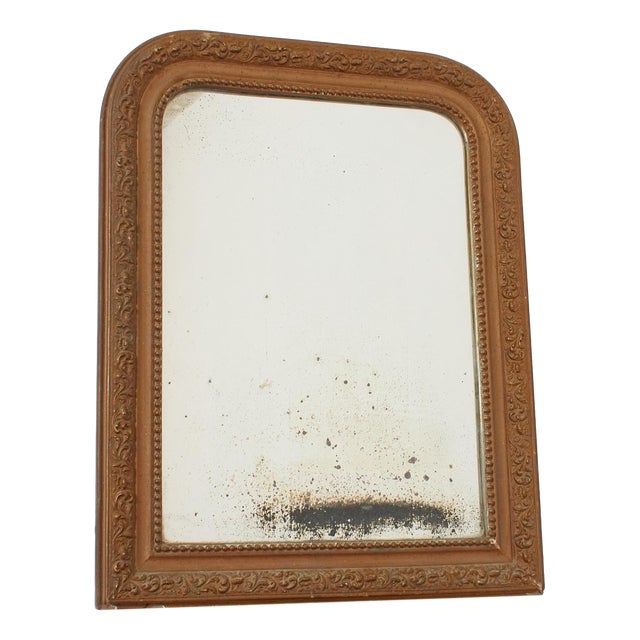 Antique French Mercury Foxed Glass Mirror, 1890s For Sale