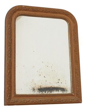 Antique French Mercury Foxed Glass Mirror, 1890s