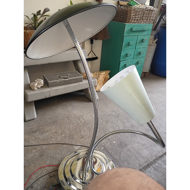 Custom Made Mid-Century Modern Design Reflector Tall Desk/ Floor Lamp For Sale In San Diego - Image 6 of 6
