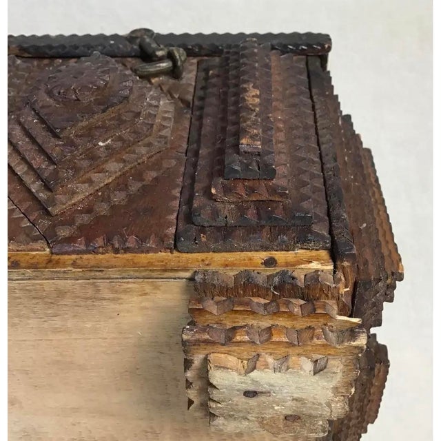 Antique "Tramp Art" Box Late 1800s to Early 1900s For Sale - Image 11 of 12