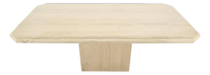 Solid Travertine Single Pedestal Base 40x80 Italian Dining Table MINT