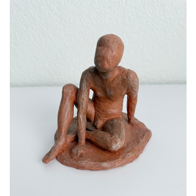 Mid 20th Century Hans Mettel Style Clay Figurative Male Sculpture For Sale - Image 5 of 11