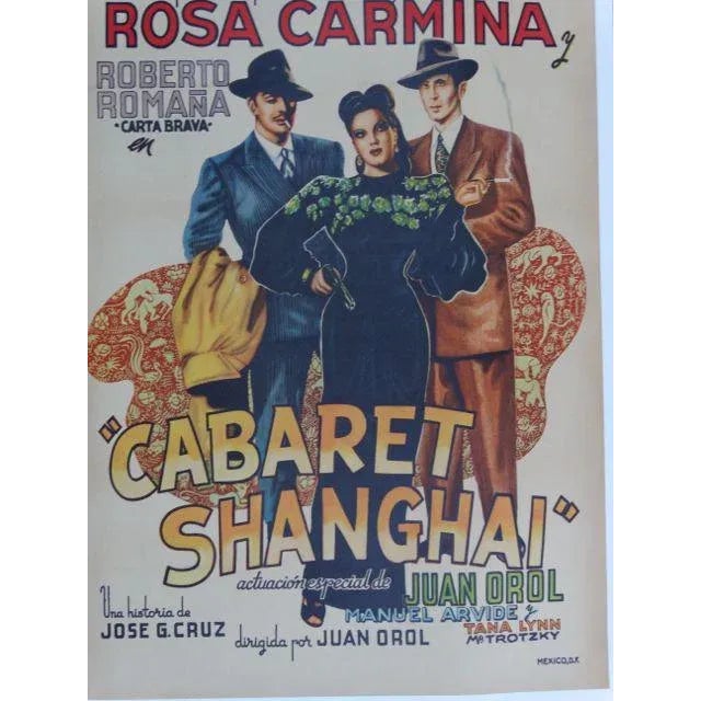 1950s Vintage Cabaret Shanghai Mexican Movie Poster For Sale - Image 9 of 10
