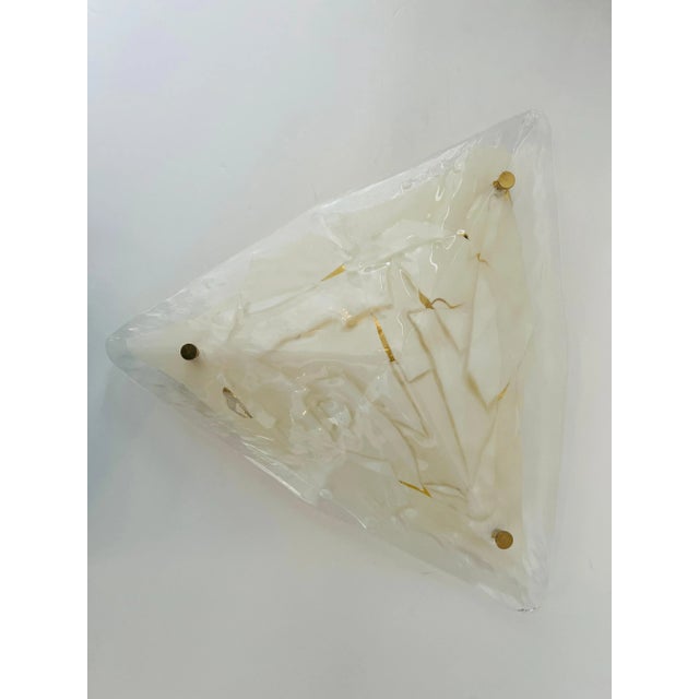 La Murrina 1980s Space Age Triangular Murano Glass Flush / Wall Light For Sale - Image 4 of 8
