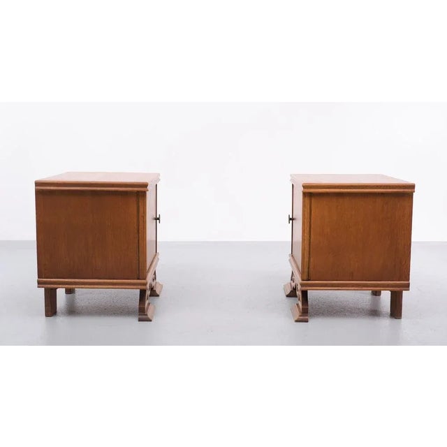 Very nice set of night stands Oak wood. 1940s Holland. Good condition.