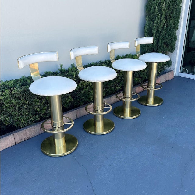 Design for Leisure Brass Bar Stools, 1980s For Sale - Image 9 of 10