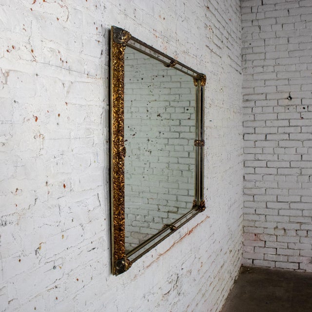 Rococo 20th Century Neoclassic to Rococo Rectangular Large Wall Mirror With Ornate Gilded Frame For Sale - Image 3 of 18