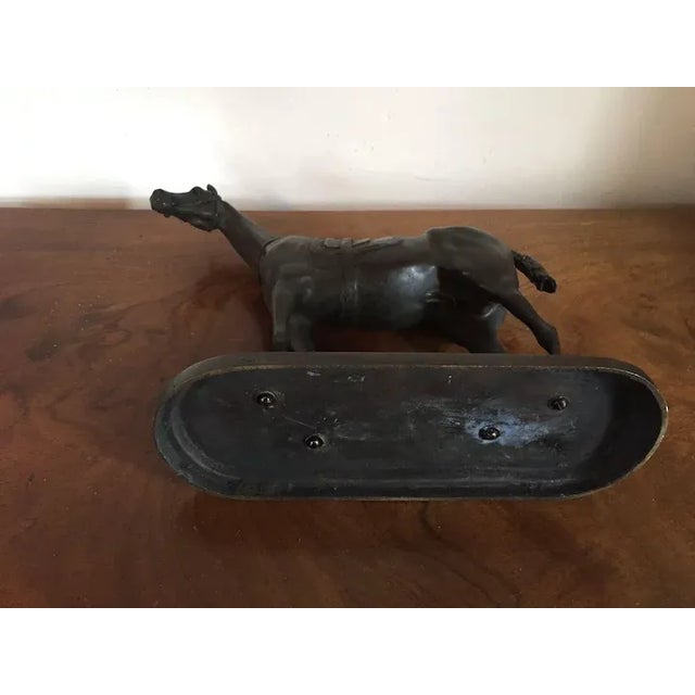 Antique 19th century French bronze figure of the thoroughbred race horse Gladiateur wearing a blanket and saddle....