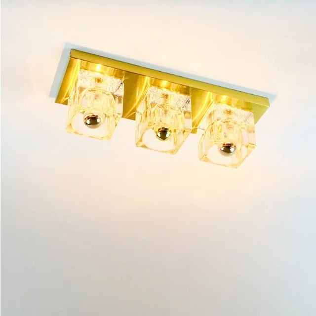 Large Crystal Glass & Brass Wall Lights From Peill & Putzler, Germany, 1970s For Sale - Image 6 of 11
