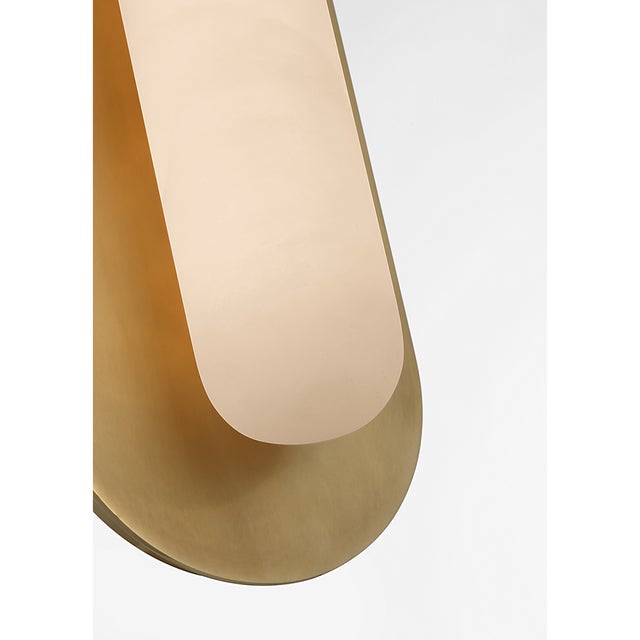 Visual Comfort Kelly Wearstler for Visual Comfort Signature Fosse 28" Linear Tube Sconce in Antique-Burnished Brass with Alabaster For Sale - Image 4 of 10