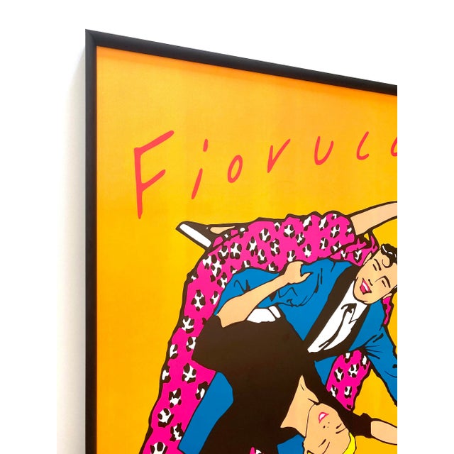 1970s Fiorucci Vintage 1976 Post Modern New Wave Italian Fashion Lithograph Print Framed Large Pop Art Poster For Sale - Image 5 of 13