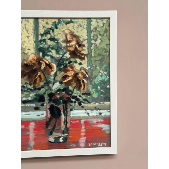 Paper Gustav Herbert Carlsson, Withered Roses, 1950s, Oil on Paper, Framed For Sale - Image 7 of 17