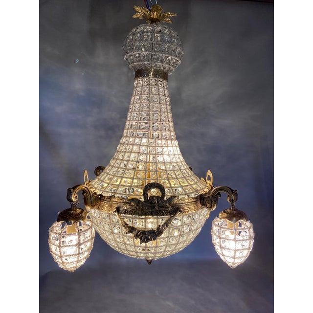 Metal Late 20thC French Louis XVI Swan Chandelier - 1 Pc For Sale - Image 7 of 18