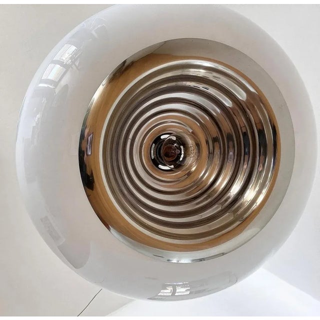 Silver Mid-Century Italian Black and White Pendant Light by Achille and Pier Giacomo Castiglioni for Flos, 1965 For Sale - Image 8 of 15