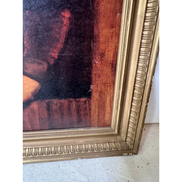 1970s 1970s Antique English Woman Print in Gold Frame For Sale - Image 5 of 9