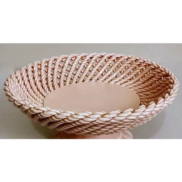 Pink French Glazed Earthenware Centerpiece, 1950s For Sale - Image 8 of 13