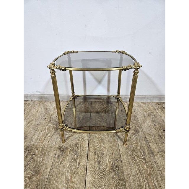 Gold Brass Side Table, France, 1950s For Sale - Image 8 of 13