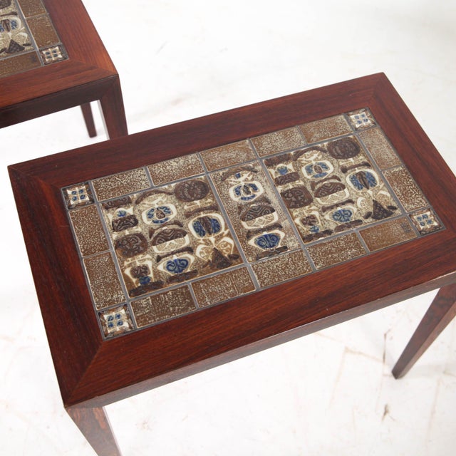 Coffee Tables in Rosewood and Ceramic, 1970s, Set of 3 For Sale - Image 16 of 18