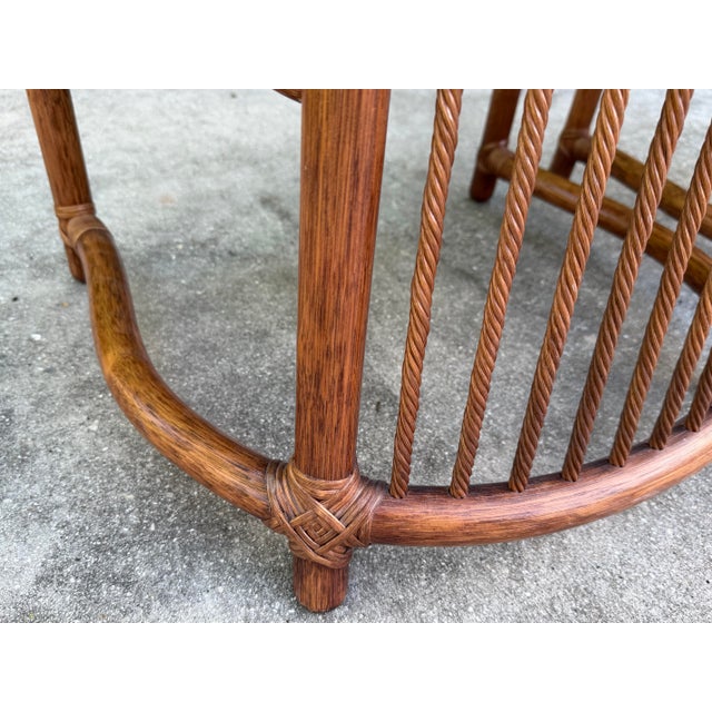 Vintage Barrel-Back Rattan Armchairs, Pair For Sale - Image 10 of 14