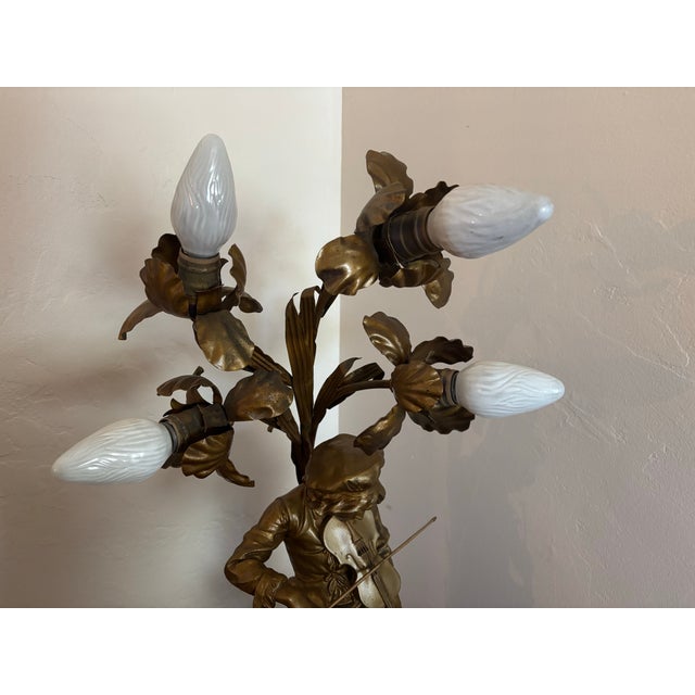 Early 20th Century Adrien Etienne Gaudez Lulli Enfant Figural Newel Post Lamp For Sale In Los Angeles - Image 6 of 10