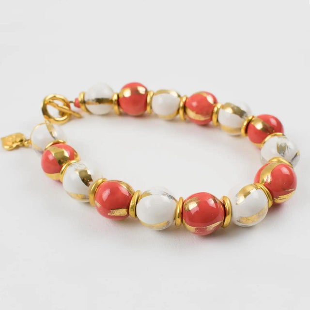 1990s Edouard Rambaud Paris Bi-Color Ceramic Pearl Necklace For Sale - Image 5 of 8