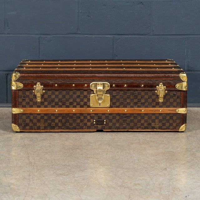 Louis Vuitton 19th Century Antique Steamer Trunk in Damier Canvas from Louis Vuitton, France For Sale - Image 4 of 18
