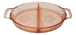 1930s Jeanette Floral Pink 2 Part Relish Tray