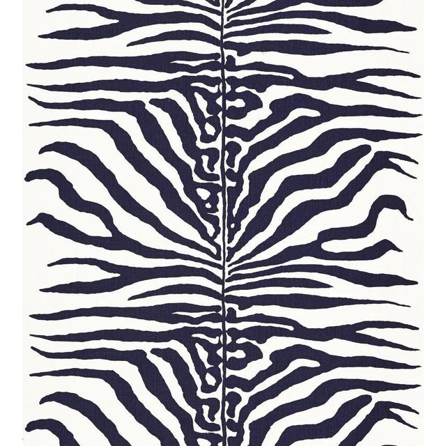 The House of Scalamandré Zebra Fabric, Navy For Sale