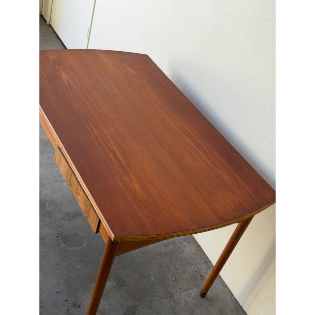 Wood Mid Century Danish Teak Extendable Dining Table With Drawers 1960s For Sale - Image 7 of 10