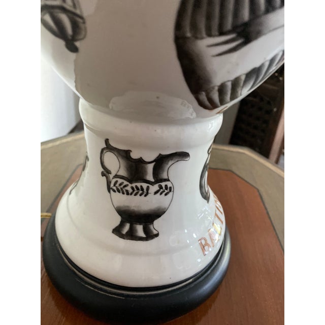 Antique White 1840's C Levering Importer Hand-Painted Baltimore Advertising Lamp For Sale - Image 8 of 13