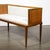 Mid-Century Brass Lined Walnut Settee W/ Cane Detailing & Holly Hunt Upholstery For Sale - Image 4 of 18